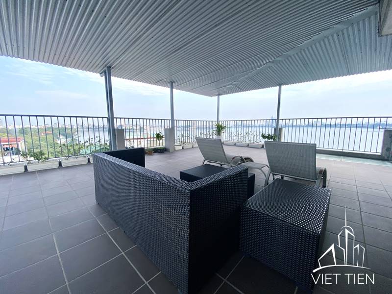 Beautiful lake view 2 bedrooms with large roof top terrace for rent in Tay Ho, Hanoi