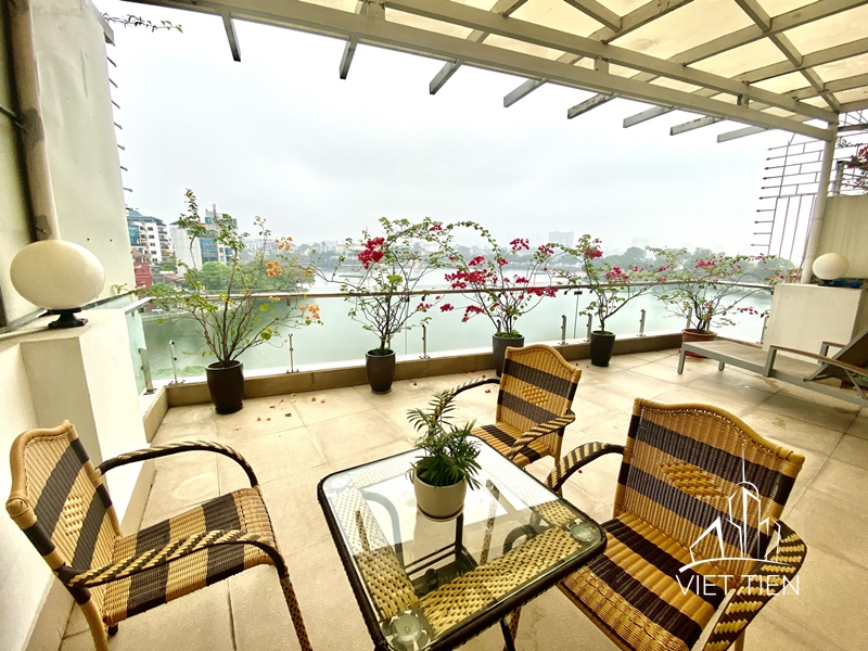 Stunning lake view 1 bedroom apartment with big terrace on Truc Bach Street ID 0235