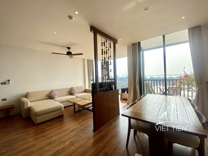 Lake view modern 3 bedroom apartment with balcony on Xom Chua street ID 0256